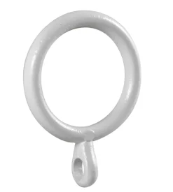 4 anelli bianchi con occhiolo per tubo tende diametro 13 mm