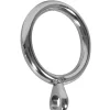 4 anelli cromati con occhiolo per tubo tende diametro 13 mm