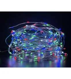 20 gocce di led a batteria su filo di rame modellabile, multicolor