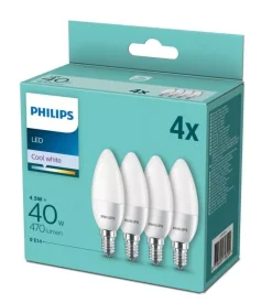 4 lampadine led philips 5w 470lm, e14