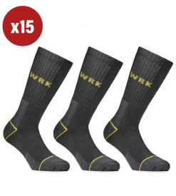 15 paia calza corta da lavoro anti-infortunistica "wrk01" colore nero, tg 43/46 - wrk