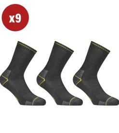 9 paia calza corta da lavoro anti-infortunistica "wrk05" colore nero, tg 39/42 - wrk