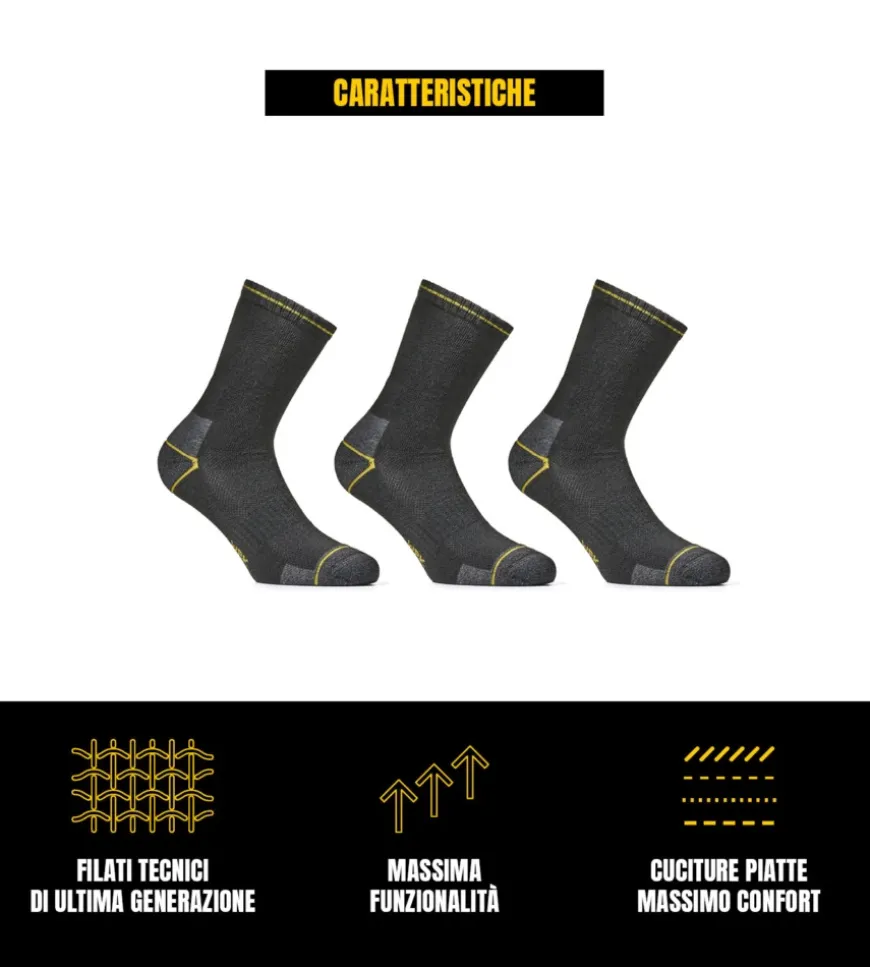 9 paia calza corta da lavoro anti-infortunistica "wrk05" colore nero, tg 39/42 - wrk