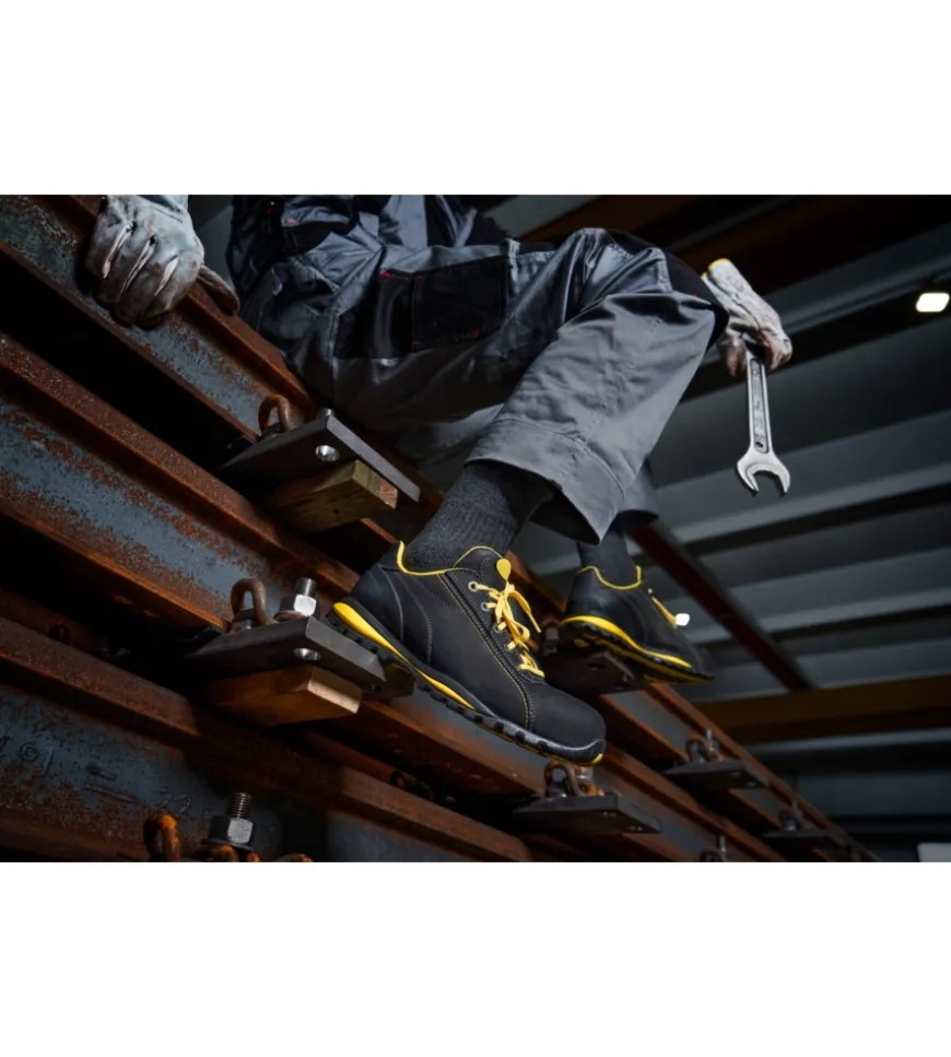 9 paia calza corta invernale da lavoro anti-infortunistica "wrk06" colore nero, tg 43/46 - wrk