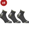 9 paia calza cortissima da lavoro anti-infortunistica "wrk04" colore nero, tg 39/42 - wrk