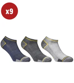 9 paia calza fantasmino da lavoro anti-infortunistica "wrk03" colore assortito, tg 43/46 - wrk