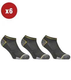 6 paia calza fantasmino da lavoro anti-infortunistica "wrk03" colore nero, tg 39/42 - wrk