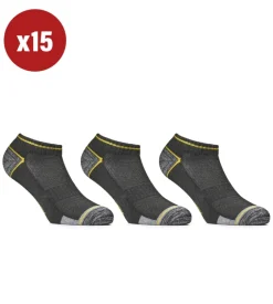 15 paia calza fantasmino da lavoro anti-infortunistica "wrk03" colore nero, tg 43/46 - wrk