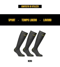 6 paia calza lunga invernale da lavoro anti-infortunistica 