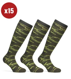 15 paia calza lunga invernale da lavoro anti-infortunistica "wrk08" colore mimetico, tg 43/46 - wrk