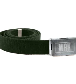 3 pezzi cintura da lavoro "wrk104" con fibbia in acciaio colore verde militare, tg unica