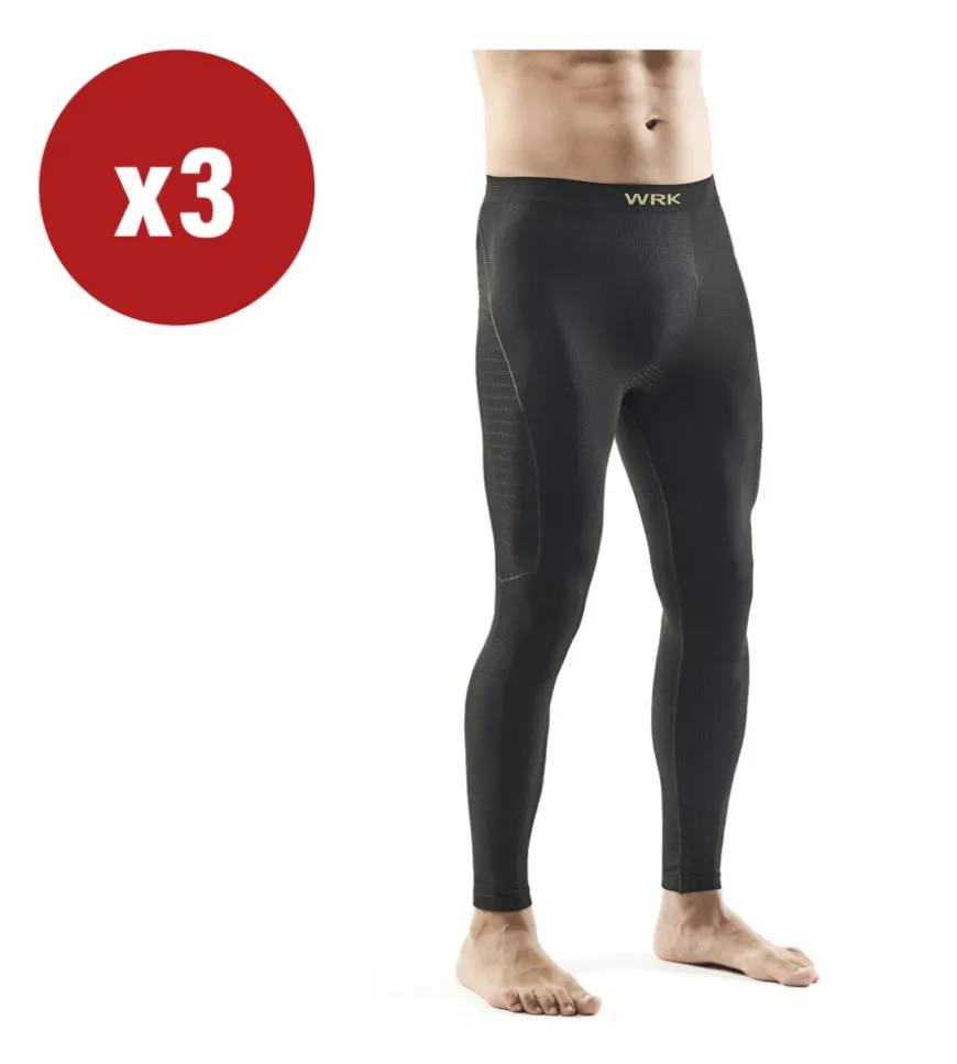 3 pezzi leggins tecnico "wrk303" nero, tg xxl - wrk
