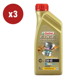 3 pezzi olio castrol edge td 5w-40 q3 titanium 1l