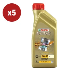 5 pezzi olio castrol edge 5w-30 ll titanium 1l