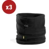 3 pezzi scaldacollo termico "wrk102" in pile colore nero, tg unica