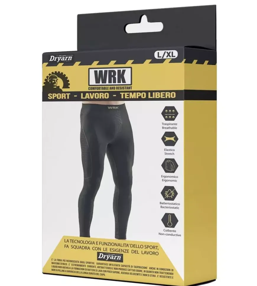 1 pezzo leggins tecnico "wrk303" nero, tg xxl - wrk