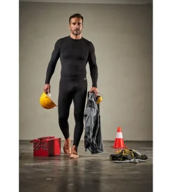 1 pezzo maglia tecnica "wrk302" nera con collo a lupetto, tg s/m - wrk