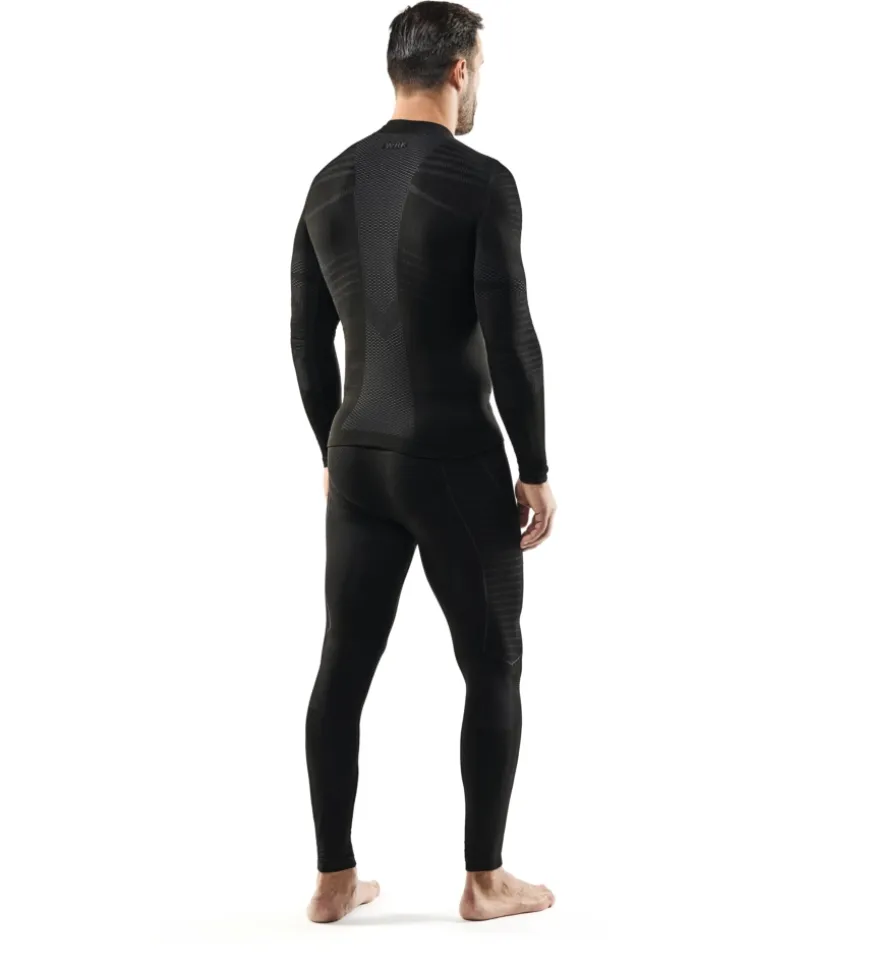 1 pezzo maglia tecnica "wrk302" nera con collo a lupetto, tg s/m - wrk