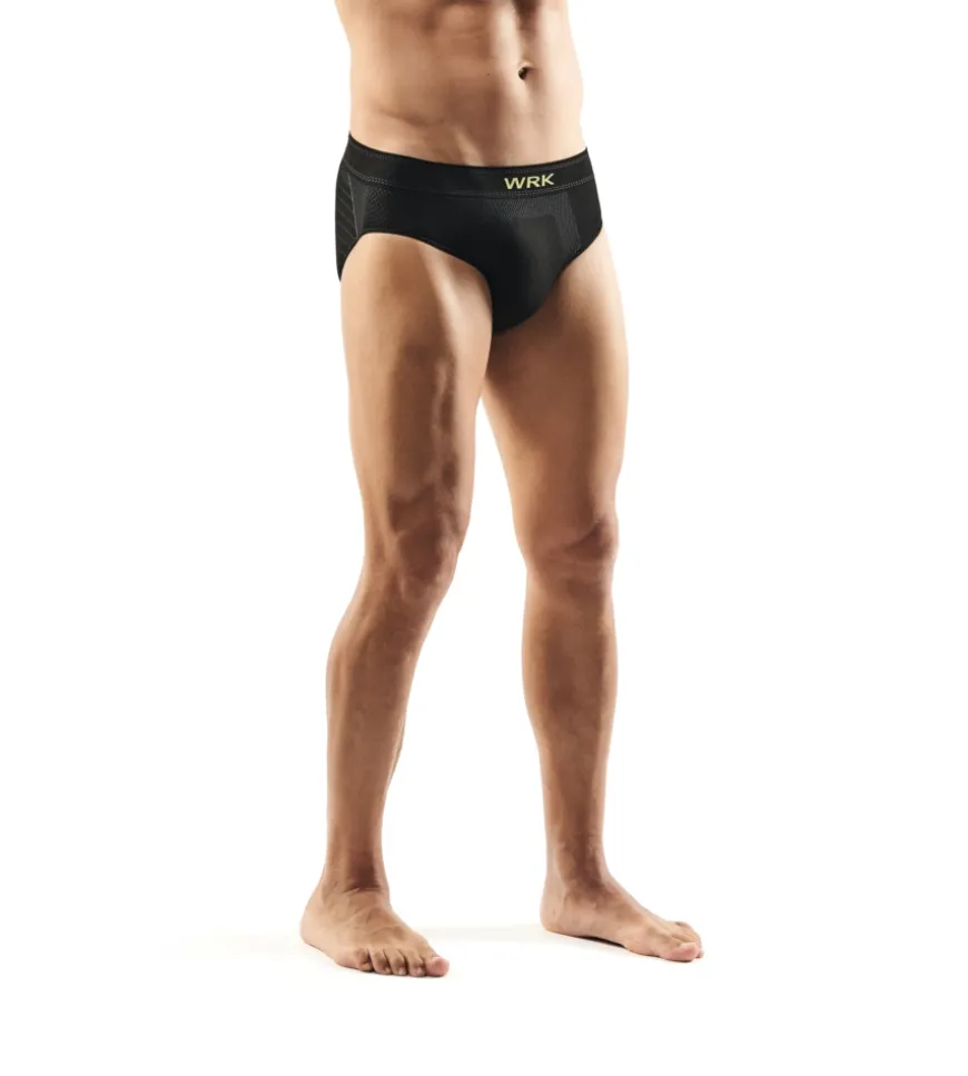1 pezzo slip uomo tecnico "wrk201" in fibra dryarn colore nero, tg l/xl - wrk