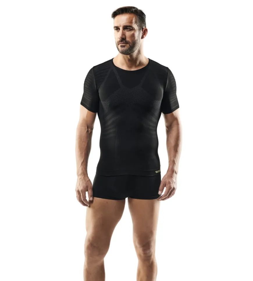 1 pezzo t-shirt uomo tecnica "wrk301" colore nero, tg l/xl - wrk