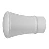2 pomoli bianco a tromba terminale per tubo tende diametro 20 mm