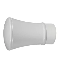 2 pomoli bianco a tromba terminale per tubo tende diametro 20 mm