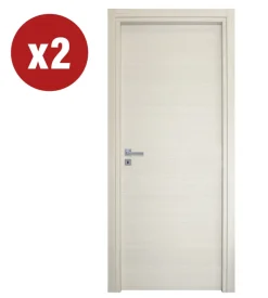 2 porte battenti da interno reversibili quarzo, 80x210 cm