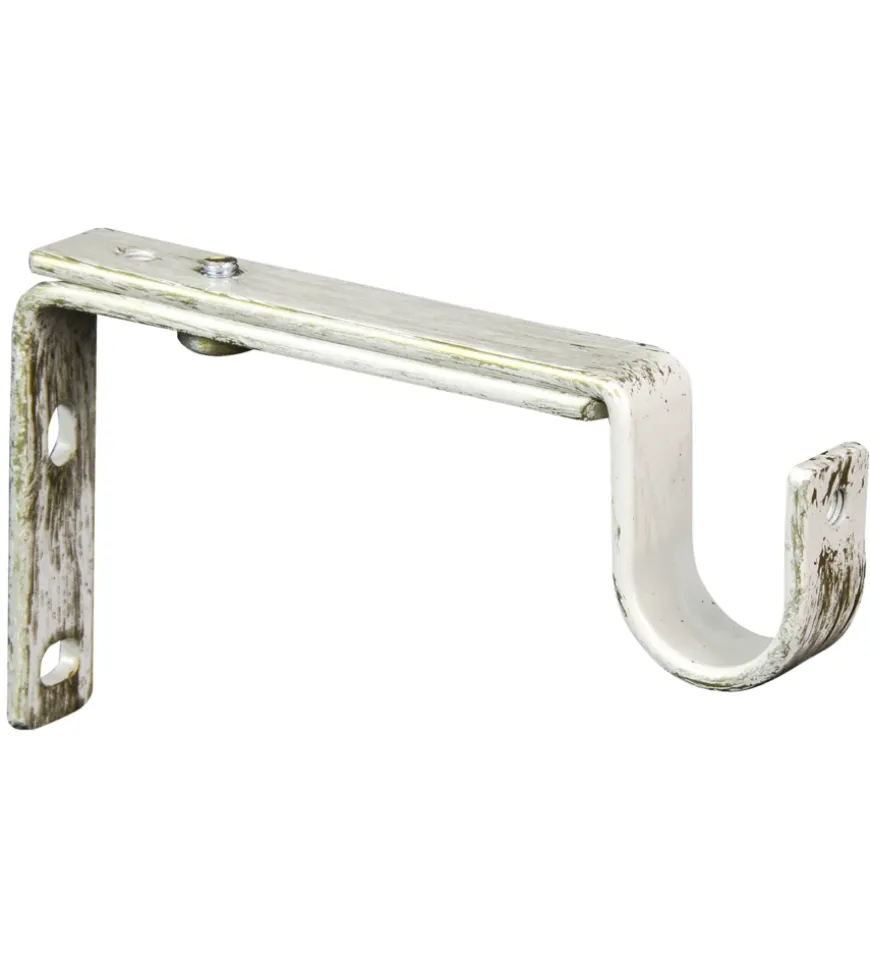 2 supporti 11-15 cm avorio oro piattina per tubo tenda diametro 20 mm