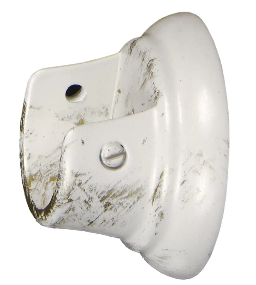 2 supporti avorio oro laterali per tubo tenda diametro 20 mm