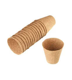 16 vasetti biodegradabili, rotondi, 8 cm