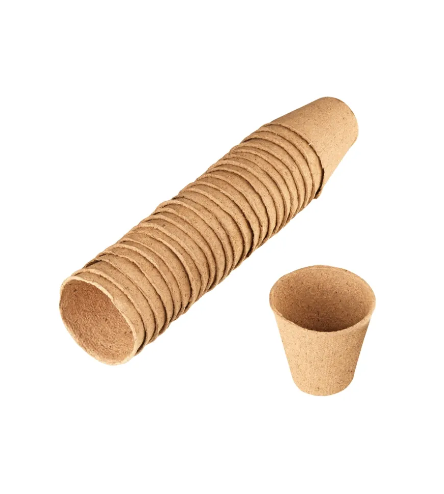 24 vasetti biodegradabili, rotondi, 6 cm