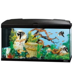 Acquario capri 80 nero con led - 80 x 31.5 x h 46.5 cm, 100 l - ferplast
