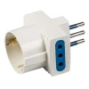 Adattatore multiplo poly pool spina e 2 prese 10 a e 1 presa standard tedesco, colore bianco
