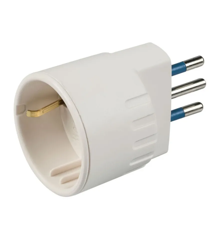 Adattatore spina 10 a e presa tedesca poly pool 2p+t bianco