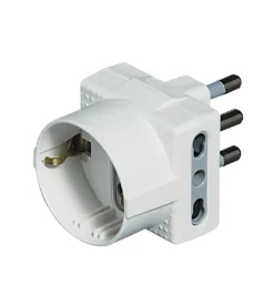 Adattatore tris 1 schuko 2 bipasso bianco - bticino.