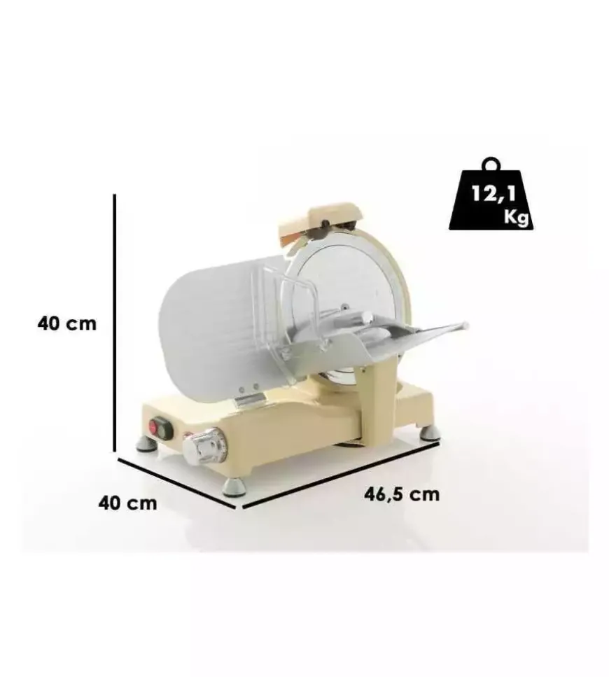 Affettatrice "ivory vintage" avorio, con lama temperata 250 mm - 140w