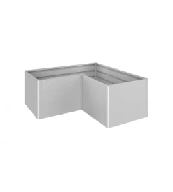 Aiuola rialzata da esterno argento metallizzato, misura l2x1 - biohort