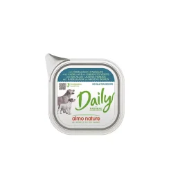 Alimento umido per cani almo nature "daily" con merluzzo e fagiolini 100 gr