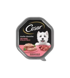 Alimento umido per cani cesar "ricette classiche" con vitello e pollo 150 gr