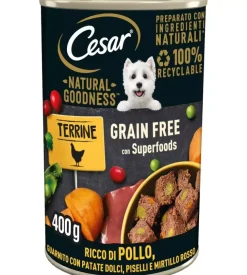 Alimento umido per cani cesar con pollo, patate e piselli 400 gr