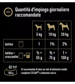 Alimento umido per cani cesar con pollo, patate e piselli 400 gr