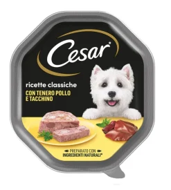 Alimento umido per cani cesar con pollo e tacchino 150 gr