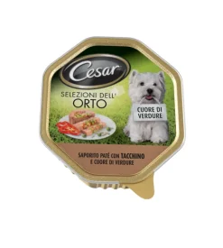 Alimento umido per cani cesar con tacchino e cuore di verdure 150 gr
