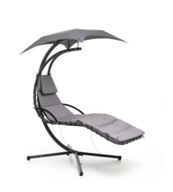 Amaca da giardino sospesa "playa" imbottita, colore grigio - 180x108x195 cm