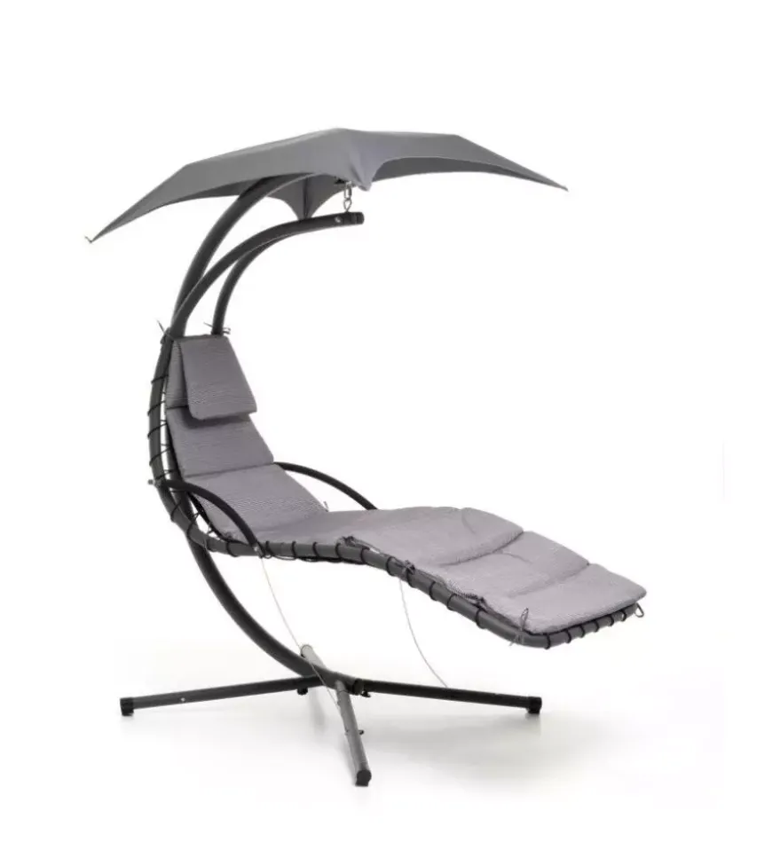 Amaca da giardino sospesa "playa" imbottita, colore grigio - 180x108x195 cm