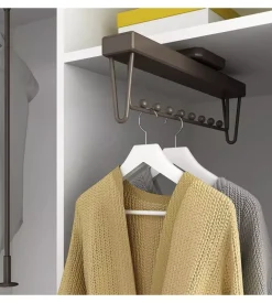 Appendiabiti estraibile per armadio color moka, 445 mm