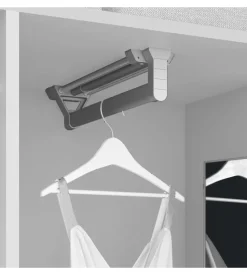 Appendiabiti estraibile per armadio in alluminio opaco