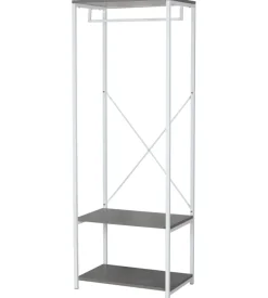 Appendiabiti in metallo bianco e cemento, 60x40,4x167 cm