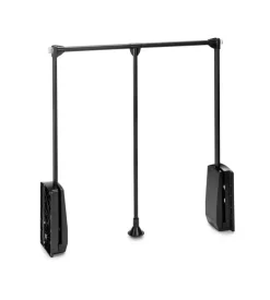 Appendiabiti per armadio acciaio nero, 83-115 cm