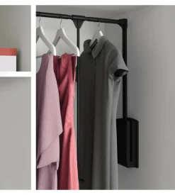 Appendiabiti per armadio acciaio nero, 45-60 cm